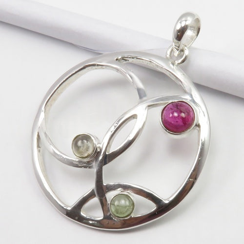 Mixed Tourmaline Chakra Pendant