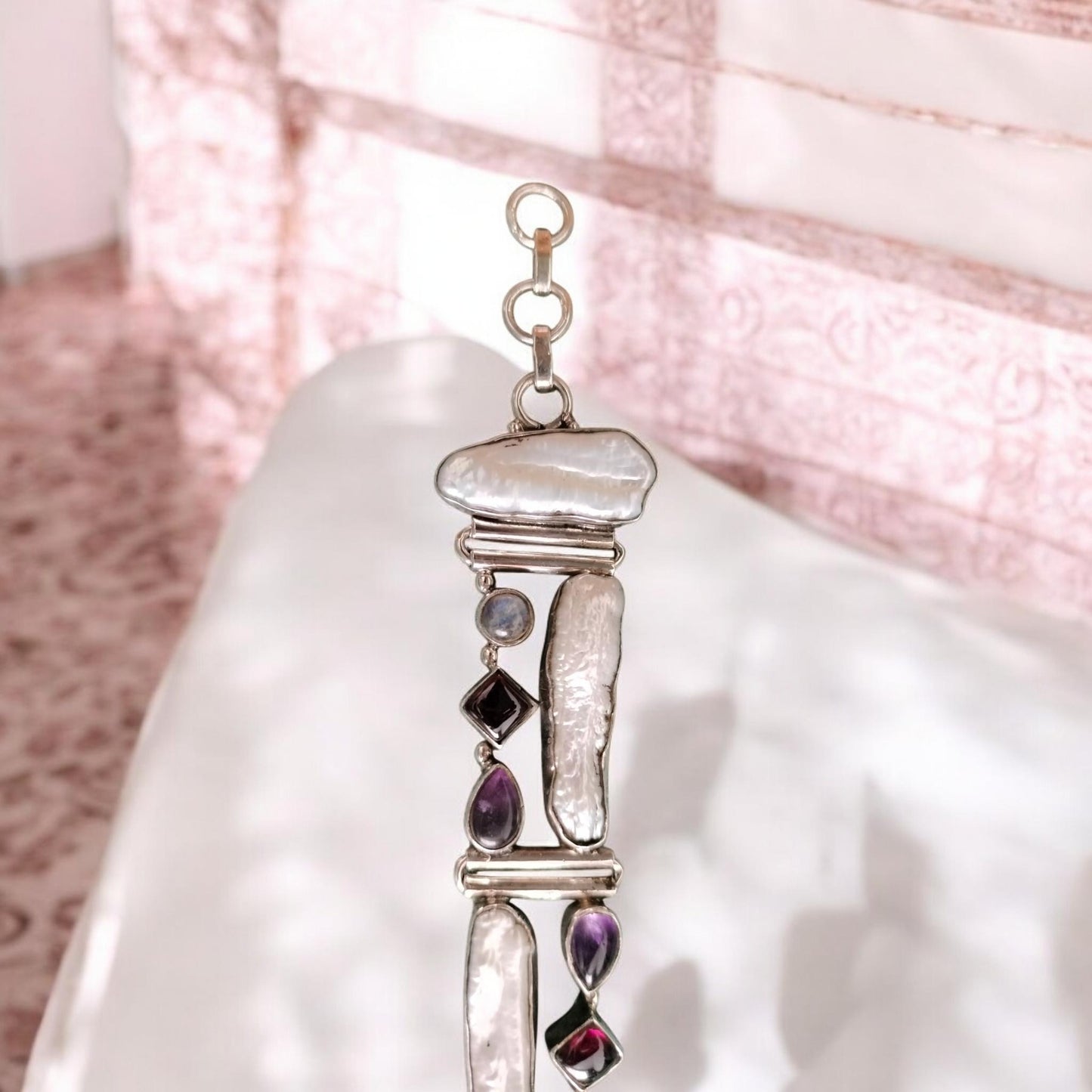 Pathways multi shaped gemstone bracelet