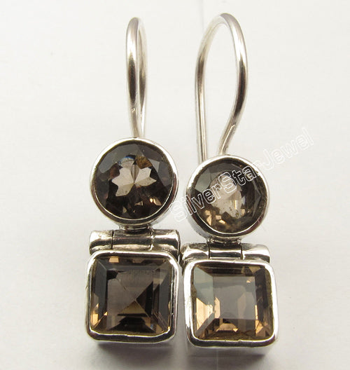 Sterling Silver Square Drop Earrings