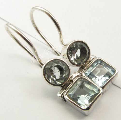 Sterling Silver Square Drop Earrings