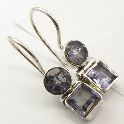 Sterling Silver Square Drop Earrings
