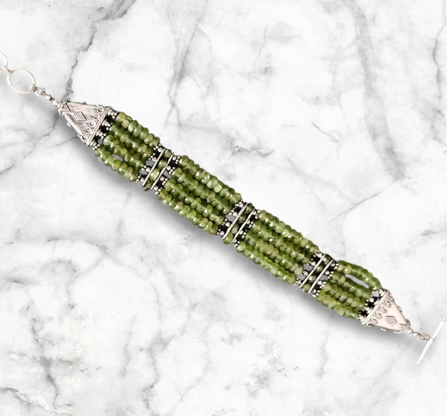 Deirdie peridot Sterling silver bracelet