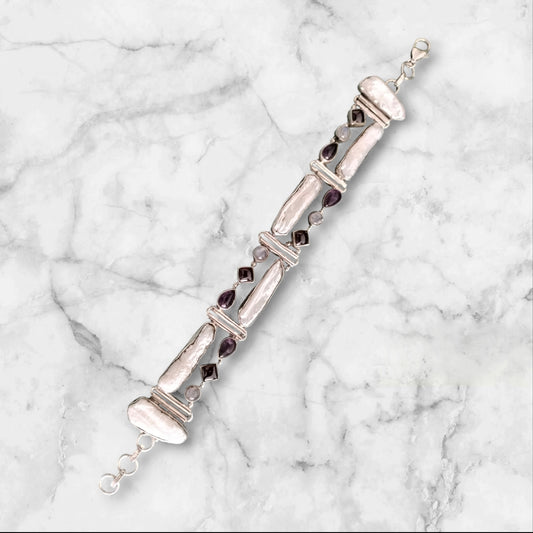 Pathways multi shaped gemstone bracelet