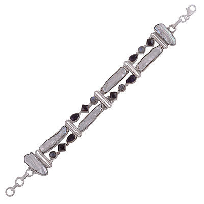 Pathways multi shaped gemstone bracelet