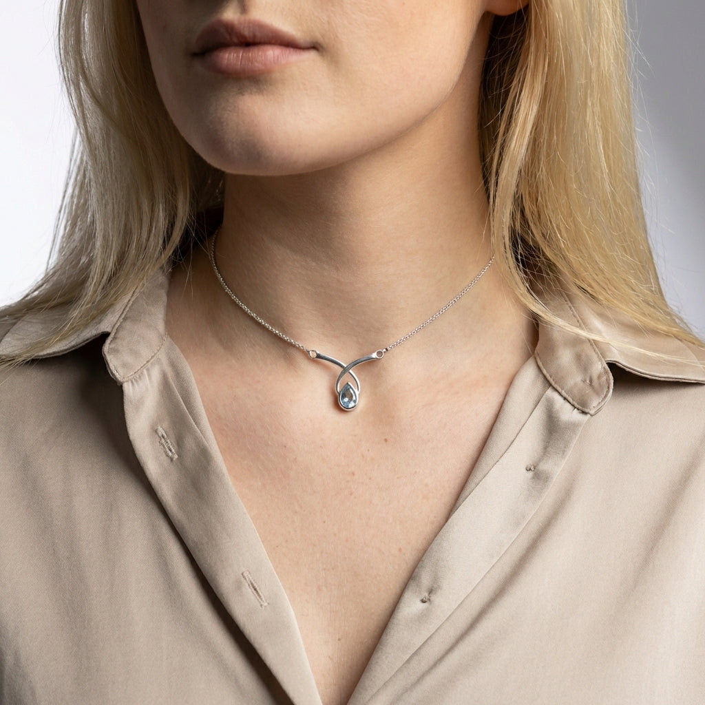 Amilee Sterling Silver Drop Necklace